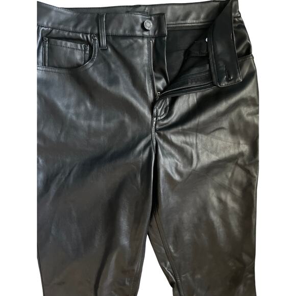 AFRM x REVOLVE Vegan Leather Mini-Flare High-Rise Noir Graysen Pant Size 29 Tall - Picture 7 of 12